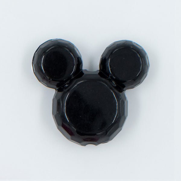 Top view of a black Chunky Acrylic Mouse Beads 34*37mm- [Set of 2]