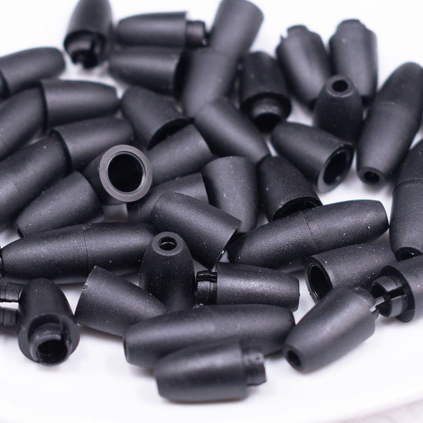 Clasp, breakaway, plastic, black, 20x10mm round tube. Sold per pkg of 50. -  Fire Mountain Gems and Beads