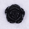 Front view of a 42mm Black Acrylic Rose Flower focal pendant