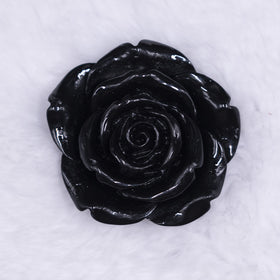 42mm Black Acrylic Rose Flower focal pendant