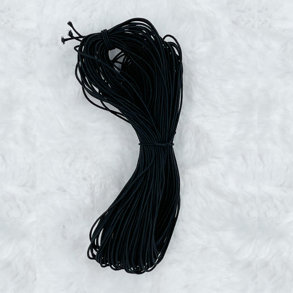Elastic Threaded Cord 1mm 10 Bracelet - Black