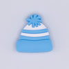 macro view of a Blue Beanie Winter Toboggan Silicone Focal Bead Accessory - 26mm x 27mm
