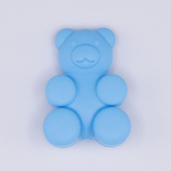 macro view of Blue Bear Silicone Focal Bead Accessory - 21mm x 29mm