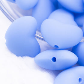 20mm Blue heart silicone bead