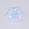 top view of a pile of Blue Snowflake Silicone Focal Bead Accessory - 28mm x 28mm