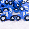macro view of a Blue Tractor Silicone Focal Bead Accessory