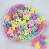 Top view of a pile of Pastel Bow Knot Shaped Opaque Acrylic Chunky Bubblegum Beads