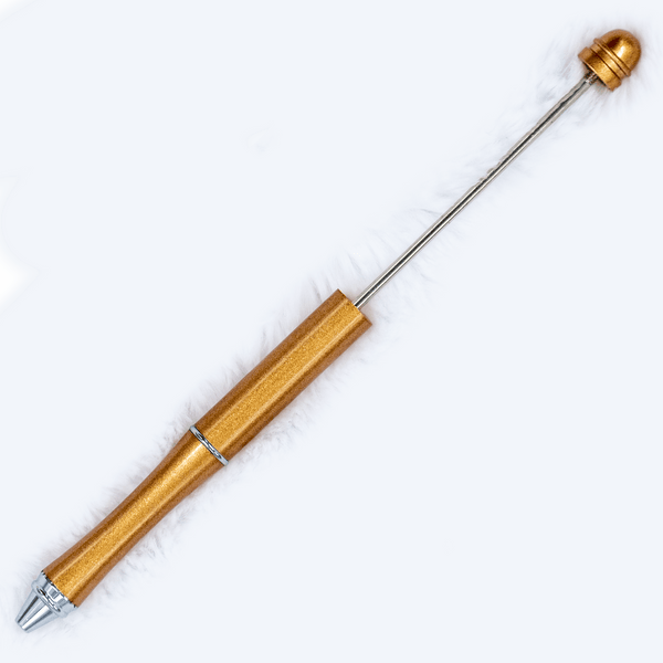Top View of Gold DIY Beadable Pens - Metal