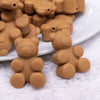close up view of Brown Bear Silicone Focal Bead Accessory - 21mm x 29mm