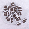 top view of a pile of Coffee Cup Silicone Focal Bead Accessory - 23mm x 30mm