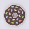 top view of a pile of Donut with Brown Icing and Sprinkles Silicone Focal Bead Accessory - 28mm