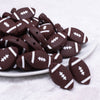 top view of a Football Silicone Focal Bead Accessory - 30mm x 18mm