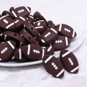 Football Silicone Focal Bead Accessory - 30mm x 18mm