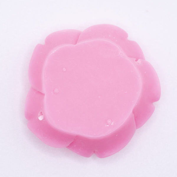 Back view of a 42mm Bubblegum Pink Acrylic Rose Flower focal pendant