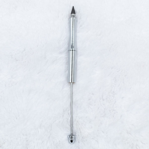 top view of a DIY Beadable Metal Everlasting Pencils chrome silver