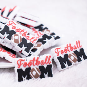 Football Mom Silicone Focal Bead Accessory