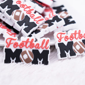 Football Mom Silicone Focal Bead Accessory