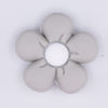 close up view of Gray Flower Silicone Focal Bead Accessory - 26mm x 26mm