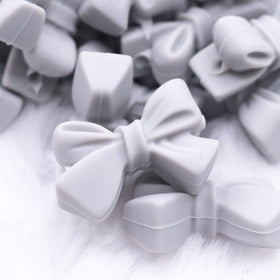 27mm Light Gray Bow Knot silicone bead