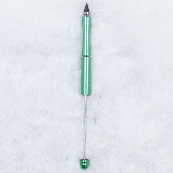 top view of a DIY Beadable Metal Everlasting Pencils green