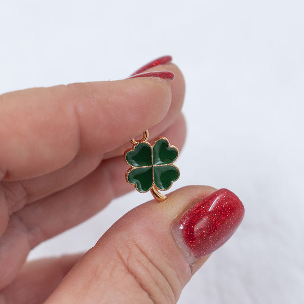 Close up view of Four Leaf Clover Charm 14x12mm
