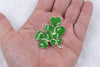 Close up view of a Green Clover Enamel Pendant 45*40mm