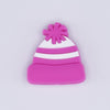 macro view of a Hot Pink Beanie Winter Tobogan Silicone Focal Bead Accessory - 26mm x 27mm