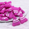 top view of a Hot Pink Beanie Winter Tobogan Silicone Focal Bead Accessory - 26mm x 27mm