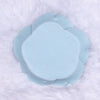 Back view of a 42mm Ice Blue Acrylic Rose Flower focal pendant