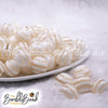 front view of a pile of 16mm Cream Striped Bubblegum Beads