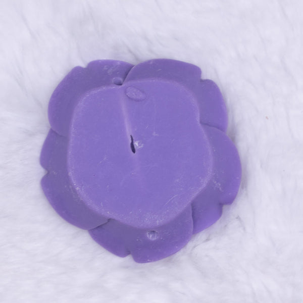 Back view of a 42mm Iris Purple Acrylic Rose Flower focal pendant