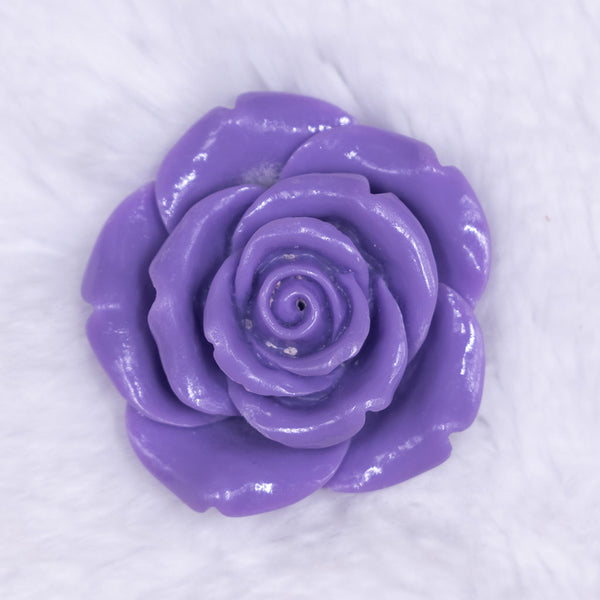 Front view of a 42mm Iris Purple Acrylic Rose Flower focal pendant