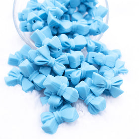 27mm Blue Bow Knot silicone bead