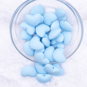 20mm Light Blue heart silicone bead