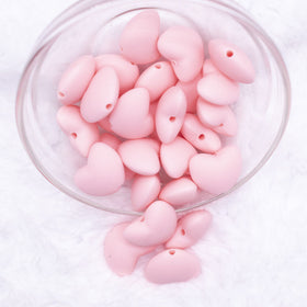 20mm Light Pink heart silicone bead