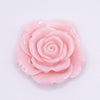 Front view of a 42mm Light Pink Acrylic Rose Flower focal pendant
