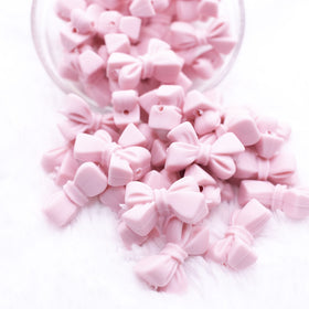 27mm Light Pink Bow Knot silicone bead