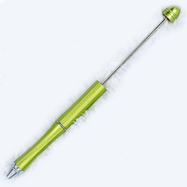 Top View of Green DIY Beadable Pens - Metal
