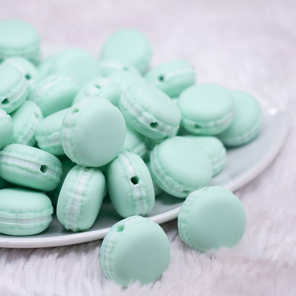 front view of Mint Green Macaroon Silicone Focal Bead Accessory