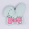 close up view of Mint Bunny Ears Silicone Focal Bead Accessory - 26mm x 26mm