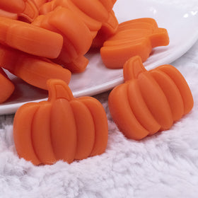 Orange Pumpkin Silicone Focal Bead Accessory - 27mm x 30mm