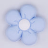 close up view of Pastel Blue Flower Silicone Focal Bead Accessory - 26mm x 26mm
