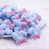 front view of Pastel Blue Bunny Ears Silicone Focal Bead Accessory - 26mm x 26mm