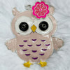 Close up view of an Pink Owl  Plated Alloy Pendant 48*42mm