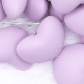 20mm Periwinkle Purple heart silicone bead
