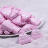 top view of a Pink Beanie Winter Toboggan Silicone Focal Bead Accessory - 26mm x 27mm