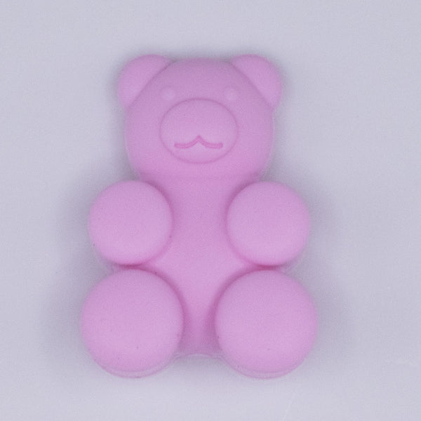 macro view of a Pink Bear Silicone Focal Bead Accessory - 21mm x 29mm