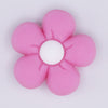 close up view of Pink Flower Silicone Focal Bead Accessory - 26mm x 26mm