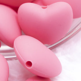 20mm Pink heart silicone bead