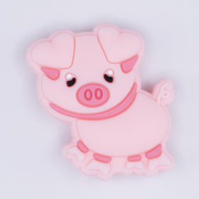 Pink Pig Silicone Focal Bead Accessory
